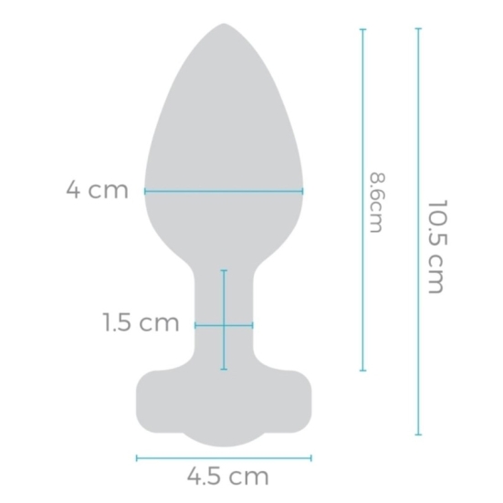 Вибро-пробка Vibrating Heart Shape Jewel Plug M-L